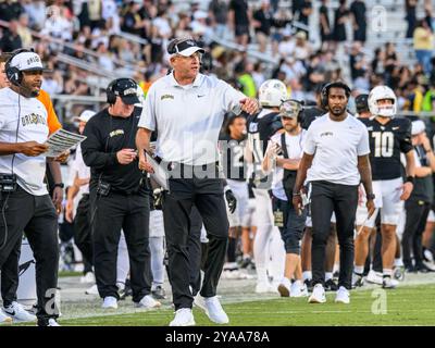October 12, 2024: UCF Knights head coach Guz Malzahn during NCAA football game between the Cincinnati Bearcats and the UCF Knights. Cincinnati defeated UCF 19-13 at FBC Mortgage Stadium in Orlando, FL. Romeo T Guzman/CSM Stock Photo