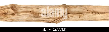 Rustic background banner: a nice long natural and untreated wood board, isolated on white Stock Photo