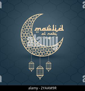 mawlid al nabi prophet muhammad birthday celebration vector Stock Vector