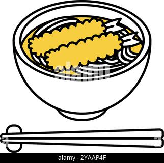 New Year's Eve Soba, isometric line drawing icon, Vector Illustration Stock Vector