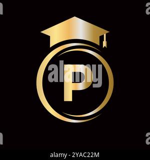 Letter P Education Logo Template. Education Logotype Concept With Alphabet W Vector Element Stock Vector
