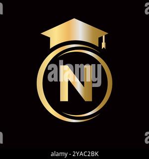 Letter N Education Logo Template. Education Logotype Concept With Alphabet W Vector Element Stock Vector