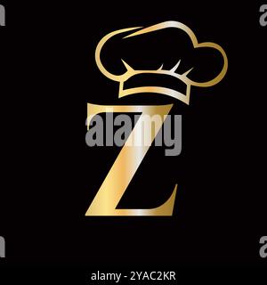 Letter Z Chef Logo Concept For Restaurant Sigh Vector Template Stock Vector