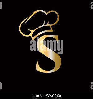 Letter S Chef Logo Concept For Restaurant Sigh Vector Template Stock Vector