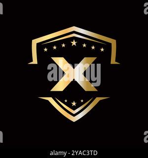 Automotive Logo Design On X Letter. Car Service Symbol Stock Vector