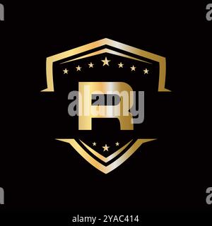 Automotive Logo Design On R Letter. Car Service Symbol Stock Vector