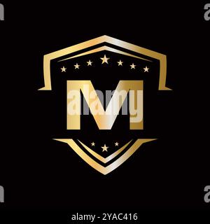 Automotive Logo Design On M Letter. Car Service Symbol Stock Vector