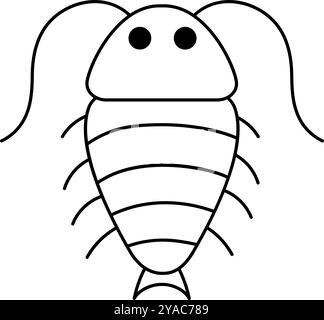 Vector black and white cartoon centipede. Funny prehistoric insect coloring page. Woodland beetle. Cute forest creepy-crawly illustration for kids. Tr Stock Vector