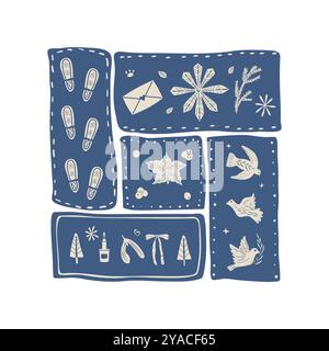 Winter holidays vector poster. Hand drawn banner illustration isolated on white background Stock Vector