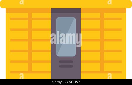 Simple vector illustration of a modern automated parcel locker terminal for secure self service package delivery or collecting Stock Vector