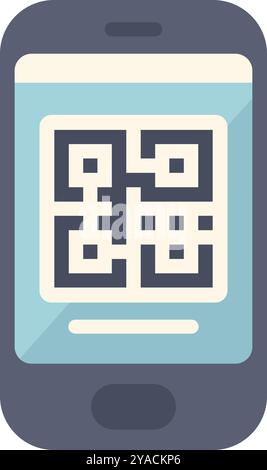 Smartphone is displaying a qr code, ready to be scanned for quick and easy access to information or services Stock Vector