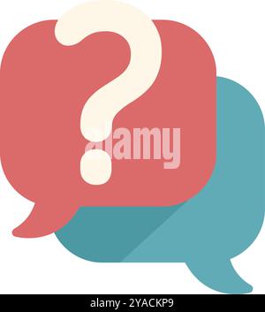 Two overlapping speech bubbles, one containing a question mark, representing online customer service and support Stock Vector