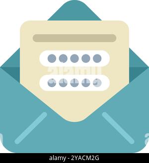 Illustration featuring an email containing a password recovery form, symbolizing online security and account management Stock Vector