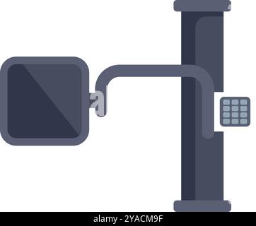 Modern surveillance camera mounted on a pole, providing security and monitoring Stock Vector