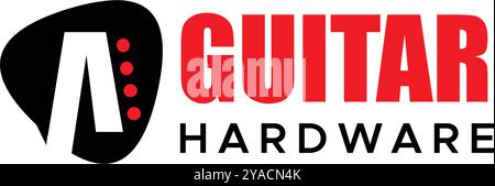 Minimalist Simple GUITAR HARDWARE logo design Stock Vector