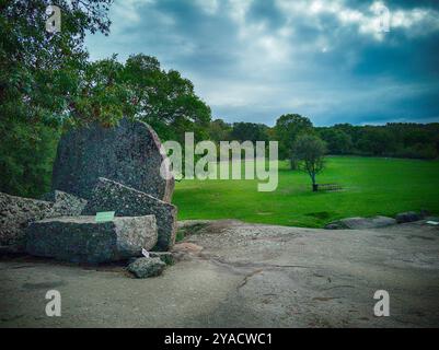 Beglik Tash - nature rock formation, a prehistoric rock sanctuary situated on the southern Black Sea coast of Bulgaria, a few kilometers north of the Stock Photo