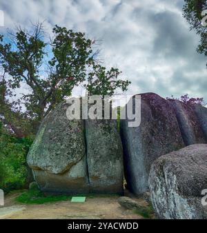 Beglik Tash - nature rock formation, a prehistoric rock sanctuary situated on the southern Black Sea coast of Bulgaria, a few kilometers north of the Stock Photo