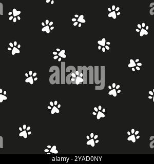Cat little paws seamless pattern Stock Vector