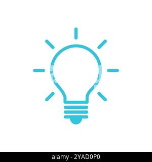 Simple ideas, solving problem icon. Light Bulb. From blue icon set. Stock Vector