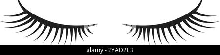 This artwork features a pair of elegantly styled black eyelashes perfect for enhancing beauty related content. The design is minimalist and striking Stock Vector