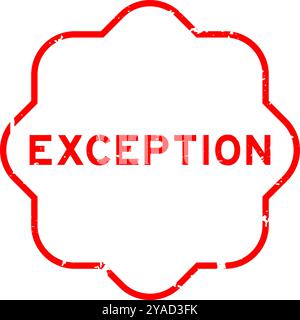 Grunge red exception word rubber seal stamp on white background Stock Vector