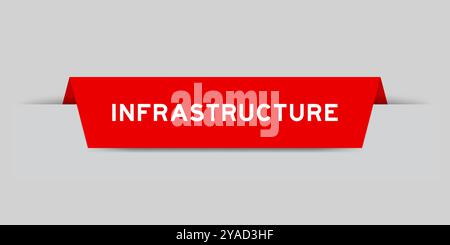 Red color inserted label with word on gray background Stock Vector