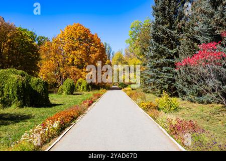 Botanical garden in Khorog city. Khorog is situated along the Pamir Highway in Gorno-Badakhshan, Tajikistan. Stock Photo