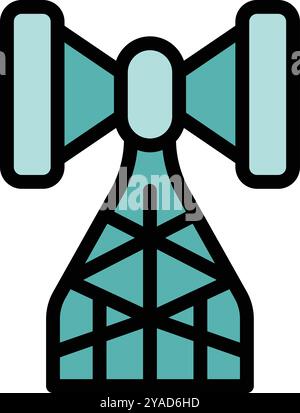 Telecommunication tower transmitting signals, ensuring communication and connectivity Stock Vector