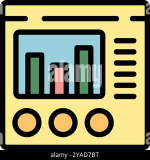 Simple icon of a mobile application displaying data analytics with an easy to understand user interface Stock Vector