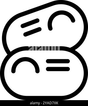 Simple line icon depicting a pair of wireless earbuds, emphasizing their compact and modern design Stock Vector