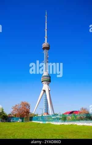 The Tashkent Television TV Tower or Toshkent Teleminorasi is a 375 metre high tower located in Tashkent city, Uzbekistan Stock Photo