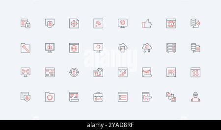 Cloud API icon set in black and white color. simple flat vector Stock ...