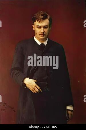 Repin, Iliya Efimovich  painting - 1844 - 1930 - Portrait of the Composer Alexander Glazunov Stock Photo