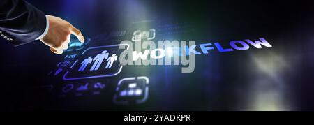 Workflow Repeatability Systematization Business Process. Business Technology Internet. Stock Photo