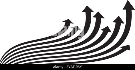 Dynamic arrows pointing upward in a sleek design. Vector illustration Stock Vector