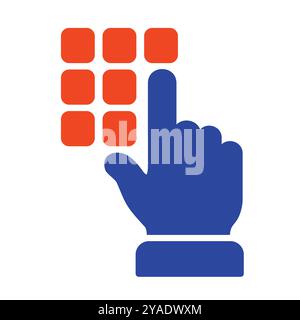 Hand finger entering pin code icon. Unlock and password symbol. Security sign. Graph symbol for your web site design, logo, app, UI Stock Vector