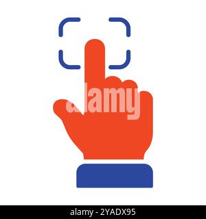 Fingerprint scanning vector icon. Biometrics concept. Security sign. Graph symbol for your web site design, logo, app, UI Stock Vector