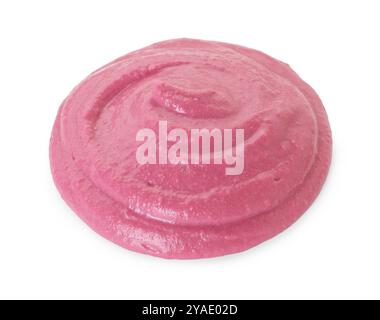 Sample of tasty beetroot hummus isolated on white Stock Photo