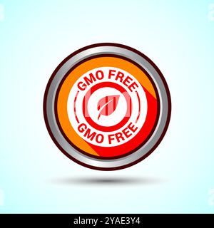 GMO Free Product Icon Design Illustration, Icon For Web and mobile application, Button Design Stock Vector