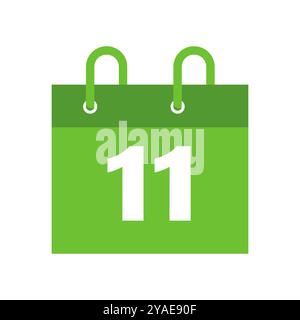 Simple vector illustration of a calendar page with the number eleven Stock Vector