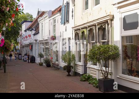 Picturesque narrow street in the center of the Dutch town of Tholen in Zeeland. Stock Photo