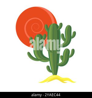 Vector Desert wavy landscape with dunes in a minimalist style. Flat design. Boho decor for prints, posters and interior design. Seamless pattern. Stock Vector