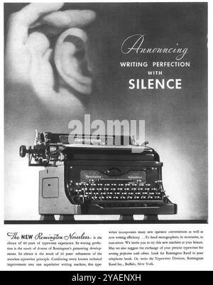 1934 Remington Noiseless Typewriter Ad Stock Photo