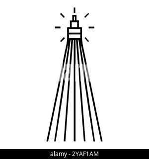 beam icon or modern line symbol. Vector line art and icon design with bold outline. Black and white Pixel Perfect minimalistic symbol isolated white b Stock Vector