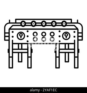 conveyor icon or modern line symbol. Vector line art and icon design with bold outline. Black and white Pixel Perfect minimalistic symbol isolated whi Stock Vector