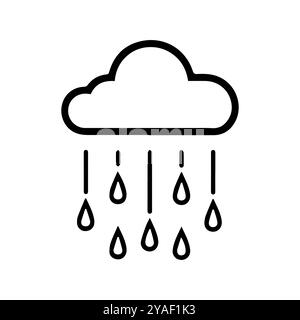 rain icon or modern line symbol. Vector line art and icon design with bold outline. Black and white Pixel Perfect minimalistic symbol isolated white b Stock Vector