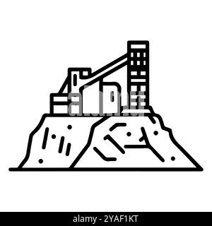 quarry icon or modern line symbol. Vector line art and icon design with bold outline. Black and white Pixel Perfect minimalistic symbol isolated white Stock Vector
