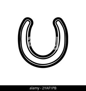 horseshoe icon or modern line symbol. Vector line art and icon design with bold outline. Black and white Pixel Perfect minimalistic symbol isolated wh Stock Vector