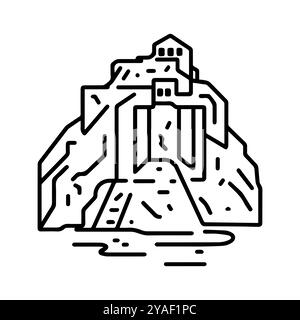 quarry icon or modern line symbol. Vector line art and icon design with bold outline. Black and white Pixel Perfect minimalistic symbol isolated white Stock Vector