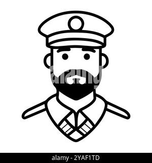 commandant icon or modern line symbol. Vector line art and icon design with bold outline. Black and white Pixel Perfect minimalistic symbol isolated w Stock Vector
